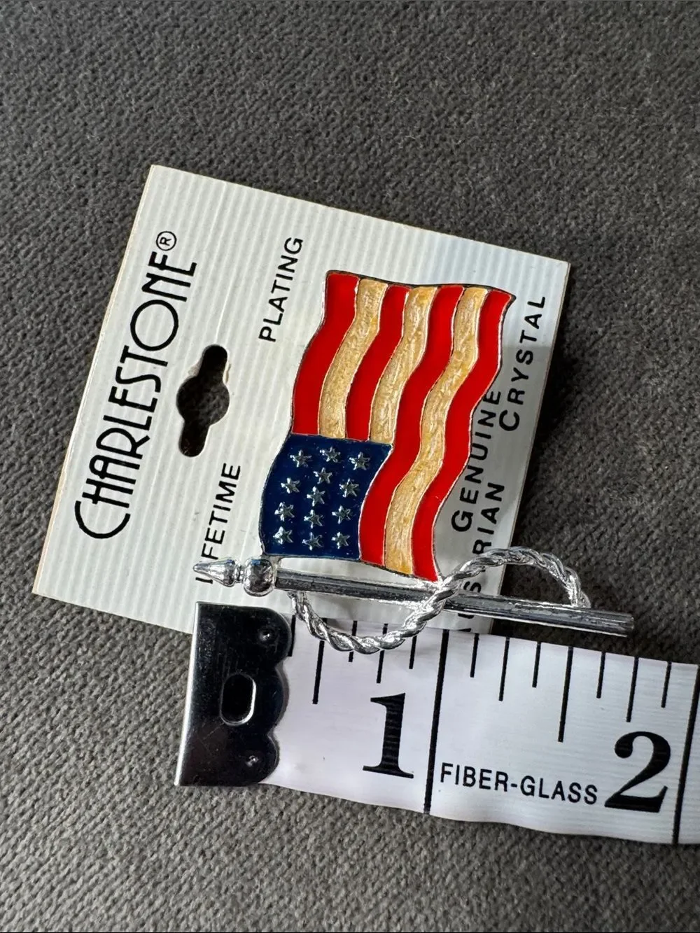 Charlestone American Flag Pin Brooch
